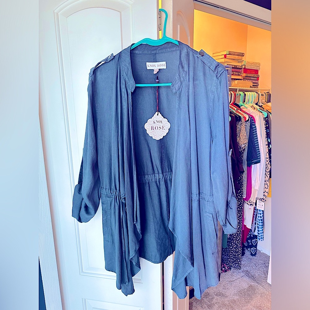 KNOX ROSE Cinch Waist drapey jacket size Medium